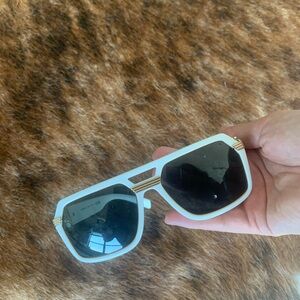 Versace White Sunglasses with Gold Detail